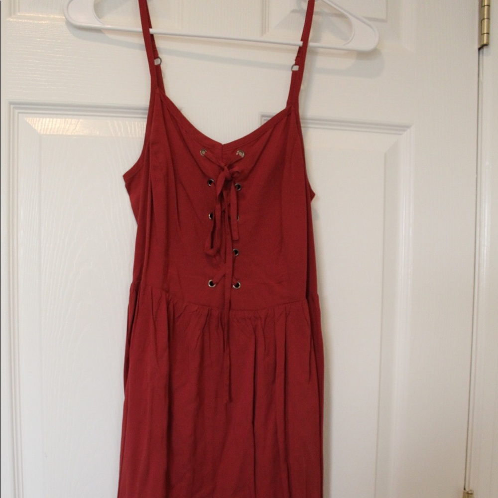 Burnt orange colored dress!